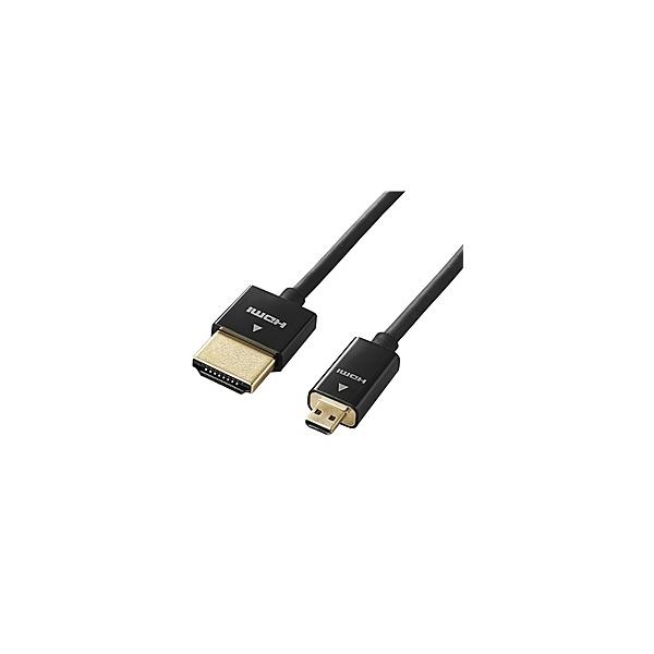 ELECOM DH-HD14SSU10BK HDMI�P�[�u��/ �C�[�T�l�b�g�Ή�/ �X�[�p�[�X����/ micro/ 1.0m/ �u���b�N