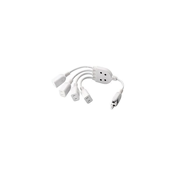 ELECOM T-ADR4WH AC�A�_�v�^�p�d�������R�[�h/ 2P/ 4��/ �z���C�g