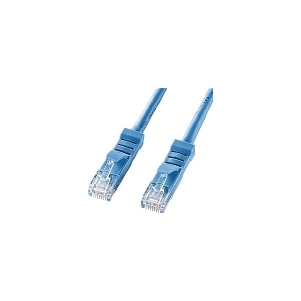 サンワサプライ KB-T5YL-006LB L型カテゴリ5eより線LANケーブル（0.6m・ライトブルー）
