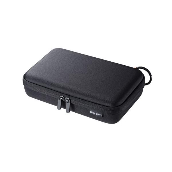 セミハードガジェットケース Lサイズ モバイルバッテリー アダプタ 小物収納 仕切り付き ブラック IN-HDAD2BK サンワサプライ