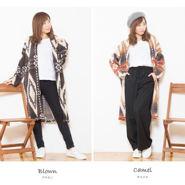 オルテガ柄 ニット ロング カーディガン 羽織もの 秋冬 レディース Canacana 通販 Yahoo ショッピング