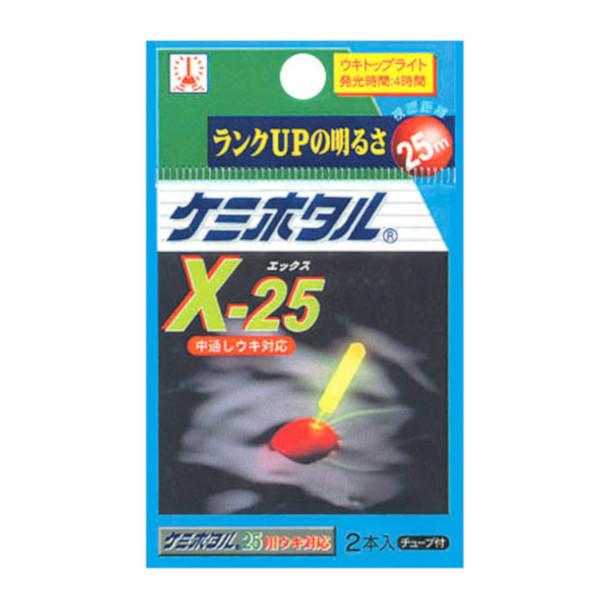 ルミカ  ●セット商品/付属品：発光体2本・透明チューブ ●カラー:イエロー ●サイズ:X-25　ミニ ●全長:29mm ●自重:0.26g ●発光時間:4時間 ●外径:φ4 脚部φ2.9 ●その他特徴1:発光体2本・透明チューブ ●その他...