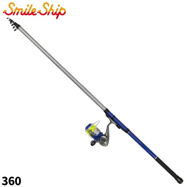 スマイルシップ  注意事項・元径は竿尻から1mm、竿本体の設計値(外径)を表示しています。 ・自重は竿のみの重さです。 ・リールの糸巻量は、糸にかかる負荷によって増減することがあります。 ●セット商品/付属品：トップカバー ●サイズ:360...