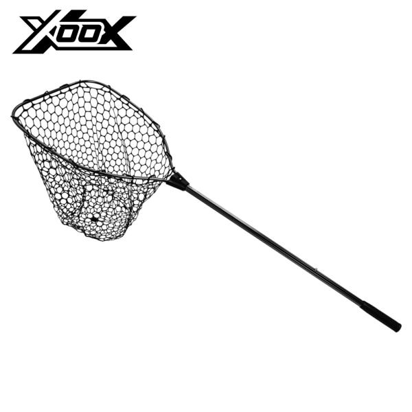 XOOX  ●カラー:ブラック ●サイズ:L ●サイズ（詳細）1:(フレーム)約 W40×H50cm ●全長:130cm ●自重:575g ●仕舞寸法:約 82cm ●素材:(本体)アルミ、(網)PVC ●網の深さ:約 35cm ●ブランド...