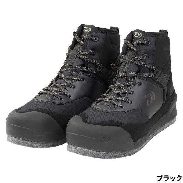 ダイワ  ※スパイク部のソール交換はできません。フェルト部の交換は修理対応となります。 ●カラー:ブラック ●サイズ:26.0cm ●素材1:(本体)コーデュラ ●素材2:(インソール)オーソライト ●ソールタイプ:スパイクフェルト|スタイ...