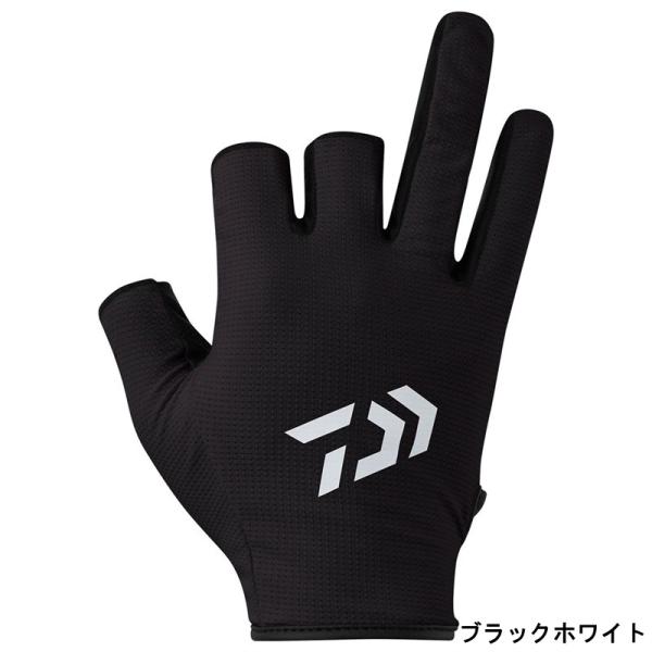ダイワ グローブ DG-6425 吸水速乾グローブ 3本カット XL ブラックホワイト 3本切【ゆうパケット】