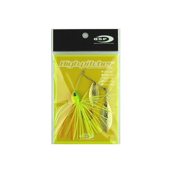 オーエスピー スピナーベイト ハイピッチャー 3/8oz DW S35 インパクトライムチャート【ゆうパケット】