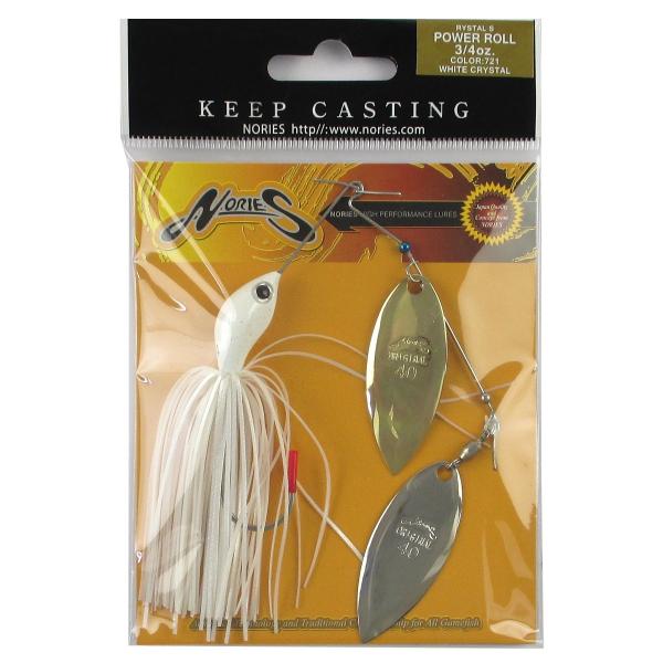 ノリーズ スピナーベイト クリスタルS パワーロール 3/4oz 721(ホワイトクリスタル)【ゆうパケット】