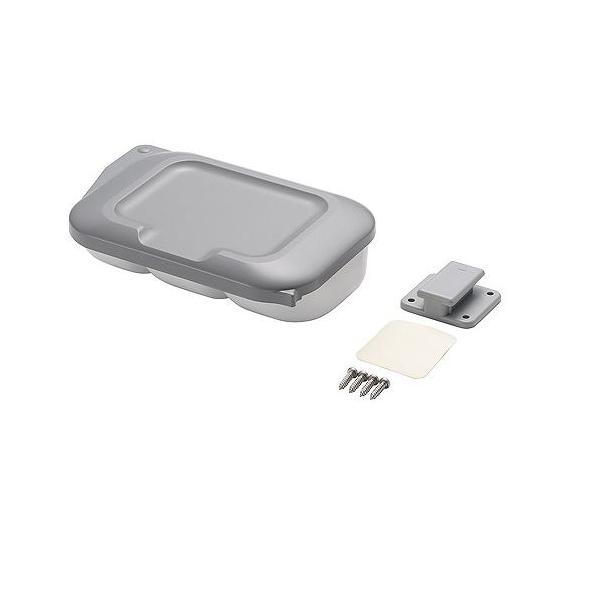 シマノ  ●カラー:ライトグレー×オフホワイト ●サイズ:139×95×41mm ●自重:64g|開閉し易いスライド式上蓋。蓋上はエサ置きとしての使用可能・内部3分割式で、多種のエサを小分け収納・エサを取り出し易い底角度付き・吸盤ホルダー（...