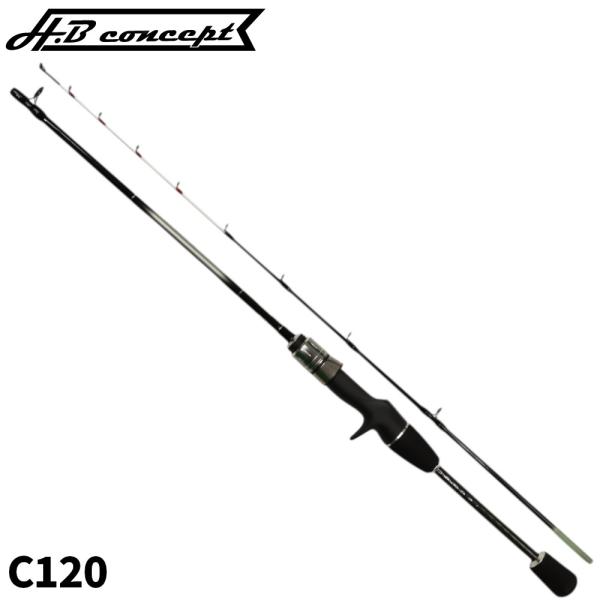 H.B コンセプト  ●セット商品/付属品：取扱説明書 ●サイズ:C120 ●全長:120cm ●自重:90g ●継数:2本 ●仕舞長さ:64.5cm ●先径（外径）:0.8mm ●オモリ負荷:2-10号 ●グリップタイプ:ベイト ●カーボ...