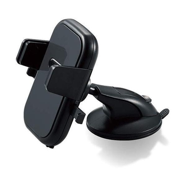エレコム P-CARS10BK スマホ 車載 車 アクセサリー 用 車載ワンタッチホルダー 強力ゲル吸盤 スマホスタンド ワンタッチホルダー