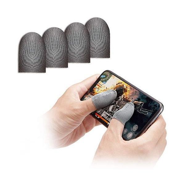 エレコム P-GMFF02F4SV スマホ 用 ゲームアクセサリ 銀繊維 ゲーミングフィンガーキャップ フリーサイズ 4個入り シルバー