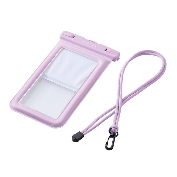 エレコム P-WPSF05PU 防水スマホケース 防水ポーチ IPX8 水没防止設計 顔認証対応 ( 防水ケース ×1 ショルダーストラップ ×1) ~6.9インチ
