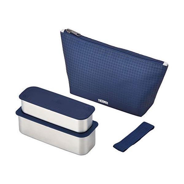 他サイト： サーモス 弁当箱 2段 スリム フレッシュランチボックス 635ml ネイビーチェック DSA-604W NC 食洗機対応 キッチン 食洗器対応の商品画像