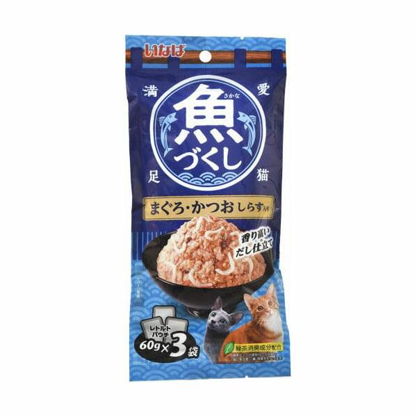 いなば 魚づくし まぐろ・かつお しらす入り 60g×3袋 ソフトゼリー