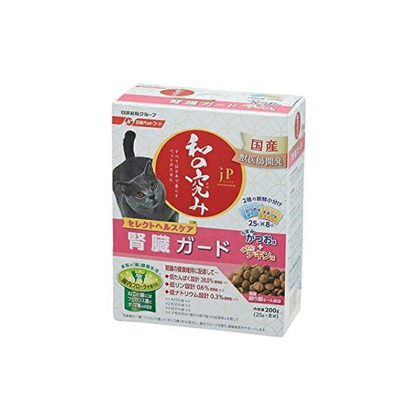 他サイト： ペットライン ジェーピースタイル 和の究み 猫用セレクトヘルスケア 腎臓ガード 2種の味アソート 200g JPスタイル かつお・チキン 価格は1個のお値段ですの商品画像