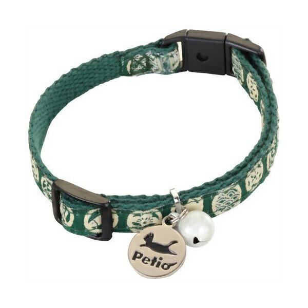 他サイト： ペティオ 猫小町カラー 猫模様 グリーン 全猫種 Petio W55990 ポリエステル 猫専用首輪 キャットカラー ヤマヒサ 猫小町 ネコ 平首輪 価格は1個のお値段ですの商品画像