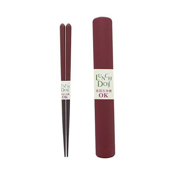 他サイト： 【2個セット】 イシダ 箸 箸入れ セット 箸箱 ランチドゥ 日本製 天然木 赤 18cmの商品画像