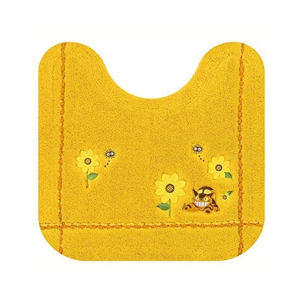 センコー となりのトトロ 花のバス停 トイレマット 約58×60cm イエロー キャラクター ネコバス ジブリ 19752 足元マット 便座カバー