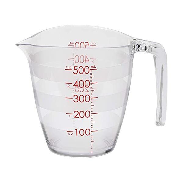 (2個セット)マーナ marna 目盛りが見やすい 計量カップ 500ml 電子レンジ 耐熱 フック穴付き 壁掛け 収納 K728CL 計量製 キッチン キッチンツール