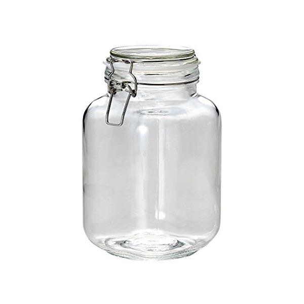 (3個セット)梅酒瓶 果実酒びん 2L 2,000ml ガラス製 角型 ビン イタリアーナ L-1033 ジャム キャニスター 果実酒 ガラス容器 透明 ガラス保存容器