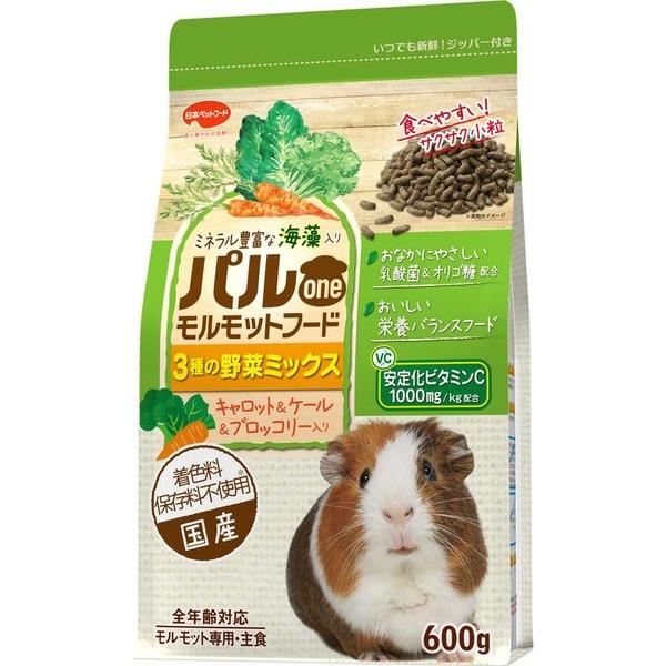 (6個セット) 日本ペットフード パルワン モルモットフード 3種の野菜ミックス 600g