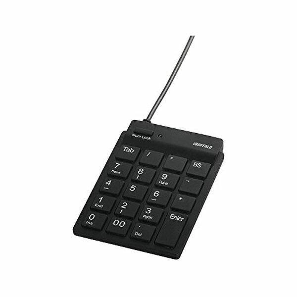 バッファロー BSTKH08BK Windows 10 ／ 8.1 ／ 8 ／ 7対応 スリムテンキーボード ブラック