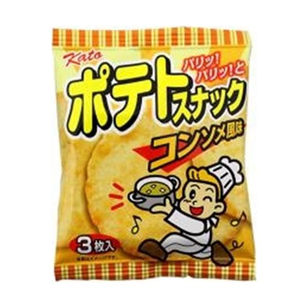 や）かとう製菓 ポテトスナック コンソメ風味 3枚×20袋 : スナック菓子