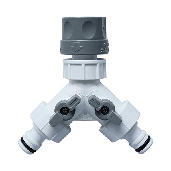 他サイト： トヨックス 2方向へ自由に分岐 ソケット分岐継手コック付 C-29 散水パーツ 【安心2年】の商品画像