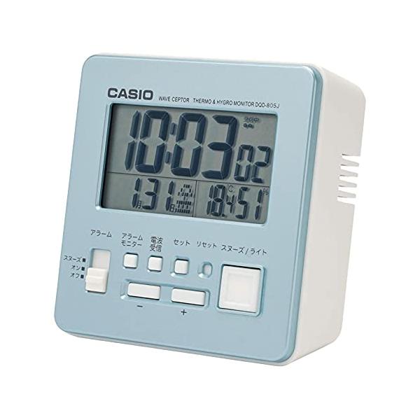 CASIO(カシオ) 目覚まし時計 電波時計 ブルー 水色 デジタル 小型 スヌーズ ライト DQD-805J-2JF