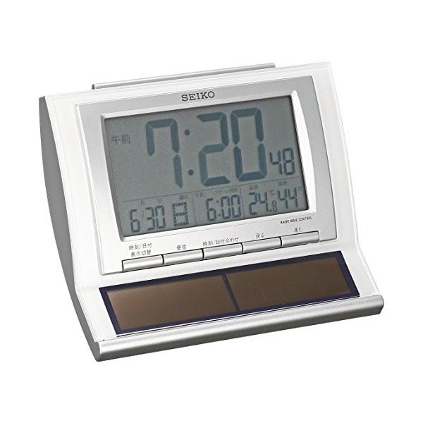 セイコークロック(Seiko Clock) セイコー クロック 目覚まし時計 ハイブリッドソーラー 電波 デジタル カレンダー 温度 湿度 表示