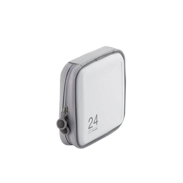 エレコム DVD CDケース セミハード ファスナー付 24枚収納 ホワイト CCD-H24WH