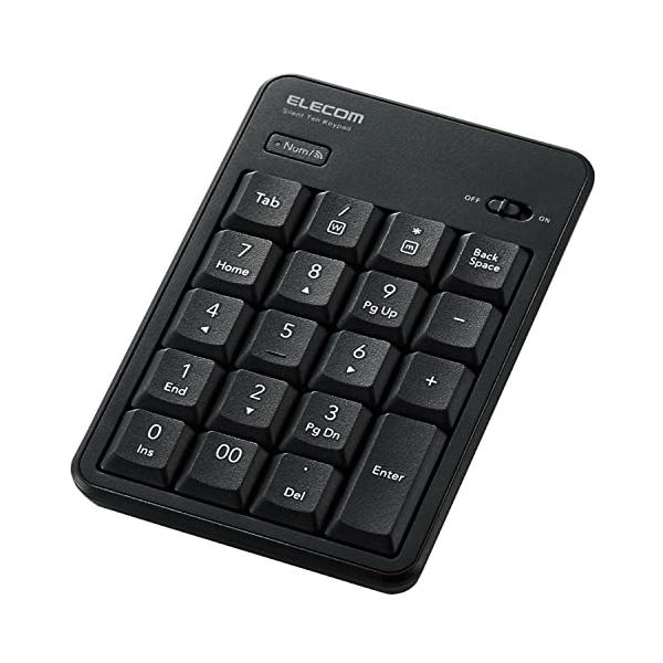 エレコム テンキー Bluetooth 静音設計 抗菌 Windows/Chrome OS/macOS対応 ブラック TK-TBM023SKBK
