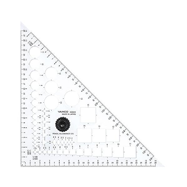 Vanco バンコ 三角定規型テンプレート 34822 無色 15cm