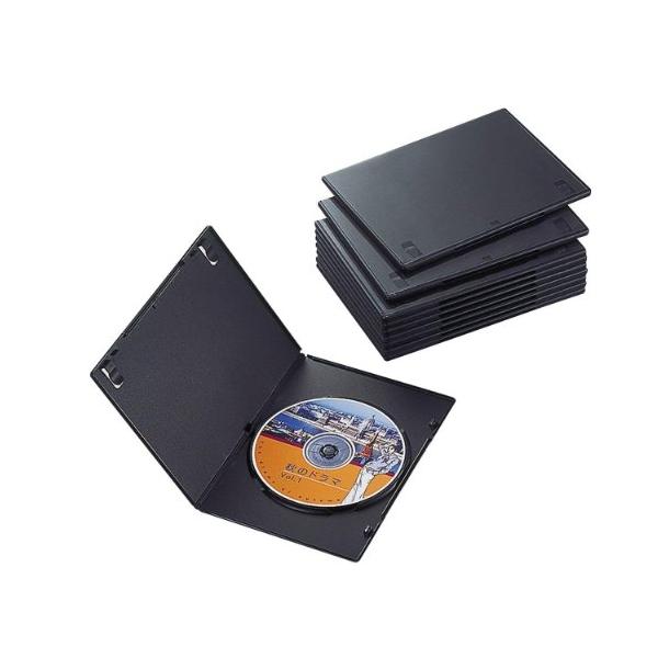 エレコム トールケース DVD BD 対応 スリム 1枚収納 10個セット CCD-DVDS03BK 幅136mm×奥行7mm×高さ191mm