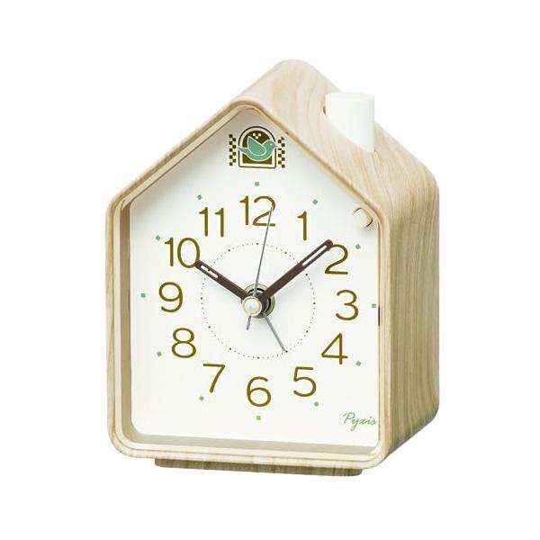 セイコークロック(Seiko Clock) 目覚まし時計 置き時計 アナログ 薄茶木目 110×86×63mm PYXIS ピクシス NR453