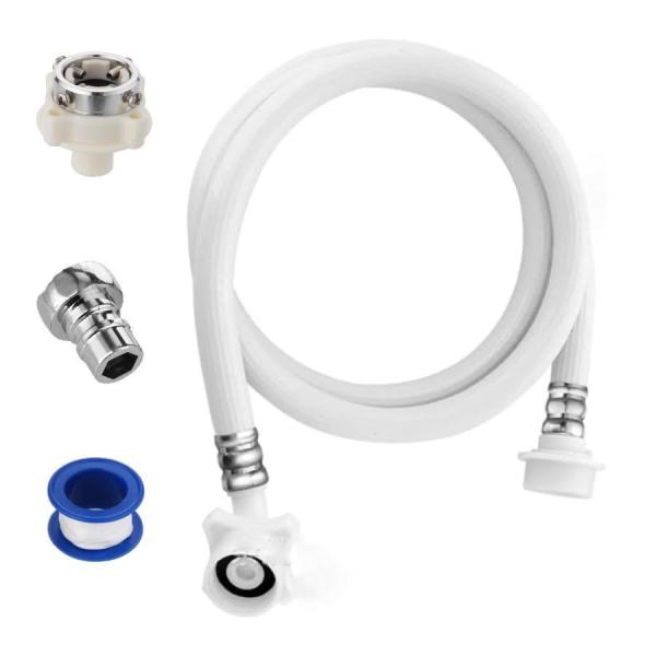 洗濯機用 給水ホース 洗濯機ホース ナノファインバブルホース 全自働洗濯机 ホース 延長ホース 元口付き ワンタッチ接続 ツバ付き 抜け防止 工具不要 簡単取り付