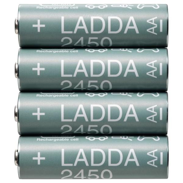 IKEA - イケア - LADDA -ラッダ- 充電式電池  HR06 AA (単3形) 1.2V 2450mAh 4 ピース (505.046.92)