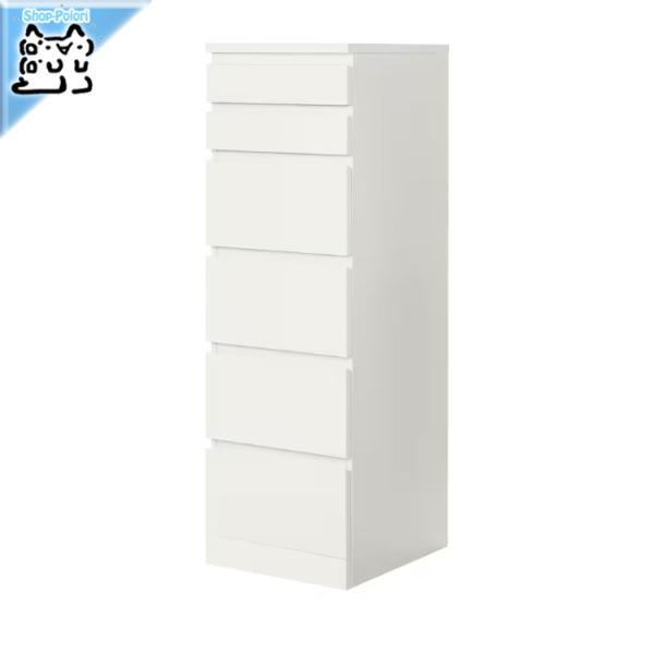 イケア 【 IKEA - -】MALM -マルム- チェスト（引き出し×6） ホワイト