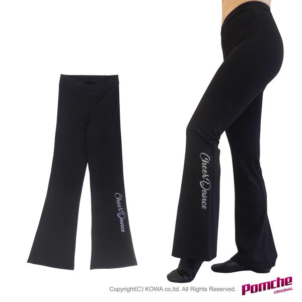 素材：ポリエステル92％、ポリウレタン8％単位：1枚踊りやすいストレッチ感があり、脚を長く見せてくれるロング丈のジャズパンツ。左脚にはオーロラ色のラインストーンでCheer Danceロゴが入っています。※ラインストーンは使用や洗濯するにつ...