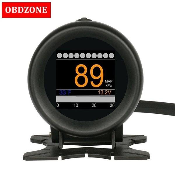 スピードメーター OBD対応多機能メーター 車 Obd 多機能 デジタル ターボ ブースト 警報 速度 オイル 水温ゲージ 12V OBDII コードリーダー