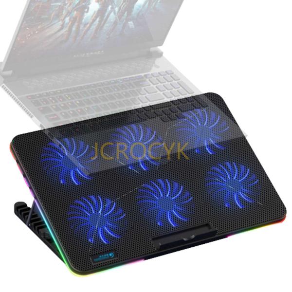 2024 アップグレード版 ノートパソコン冷却ファン 冷却台 6つ
