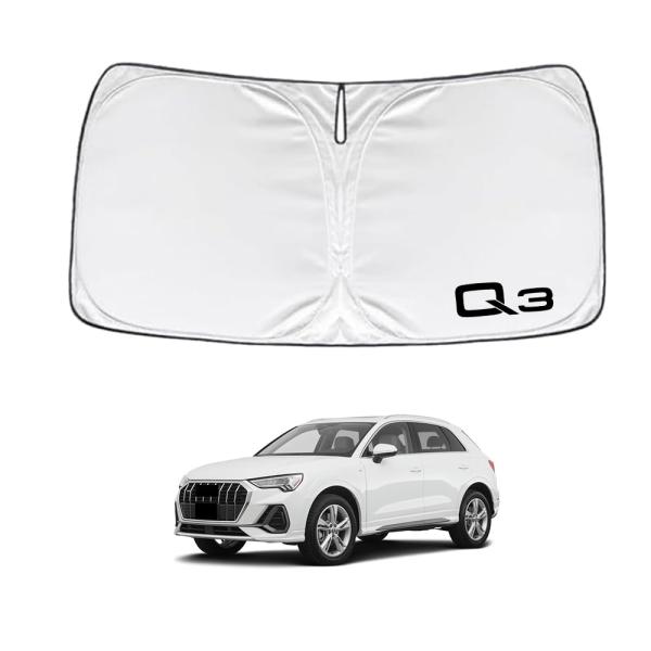 アウディ Q3 F3 2020年8月〜現行 車種専用設計 サンシェード 車 フロント さんしぇーど 暑さ対策 日除け 遮熱 遮光 uvカット 紫外線遮蔽 折り畳み式 収納ポーチ