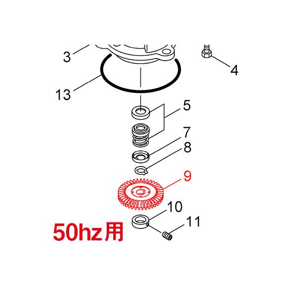川本製作所 カワエースN3-255・NR255S・NR255T インペラ(9) N-66 50hz用【13860710】