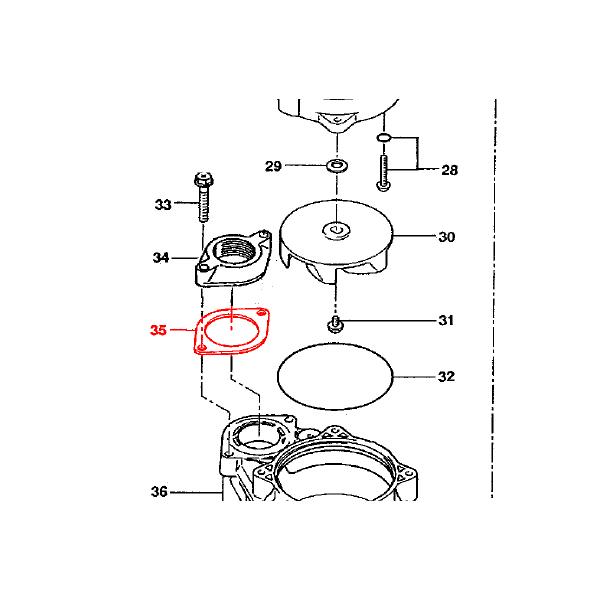 鶴見製作所 汚物用水中ハイスピンポンプ 非自動型 50PU2.4S（-53-63）用部品（35）パッキン【801121469129】