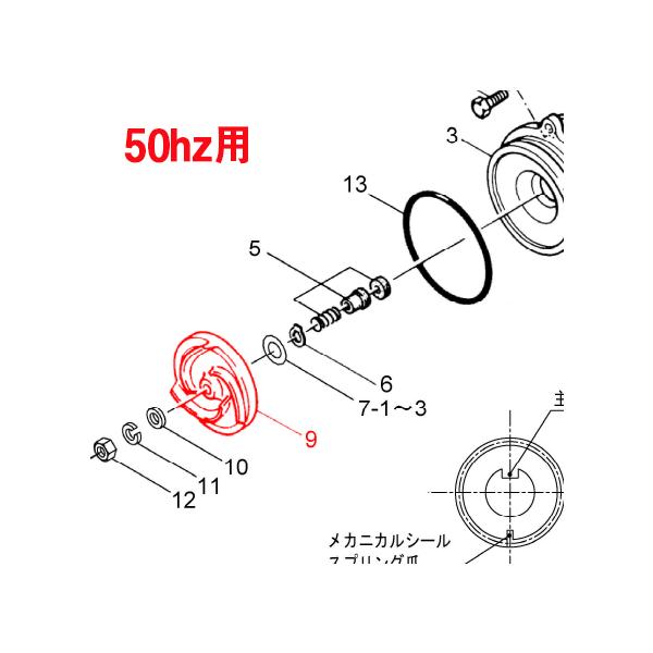【自吸渦巻ポンプGSO3-405-C0.4S用　純正部品】　　品番【13380610】　不明な点は注文前にご確認ください。