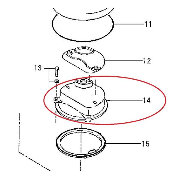 ツルミポンプ 工事用排水ポンプ LB-250/480用部品 ヘッドカバー（14