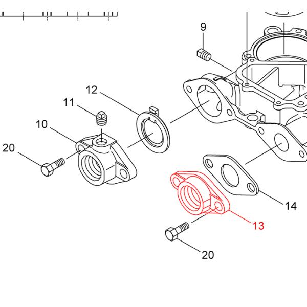 川本ポンプ カワエースNF3-150S用 ひしフランジ 20（c13）【27405610