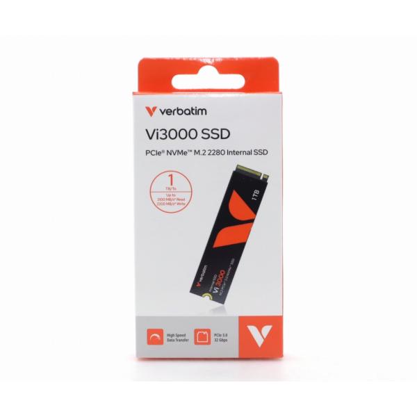 ◇【新品未開封品】Verbatim Vi3000 SSD M.2 NVMe 1TB 1000GB Type2280 PCI-Express Gen3 読み込み速度 3100 MB/s 書き込み速度 2200 MB/s