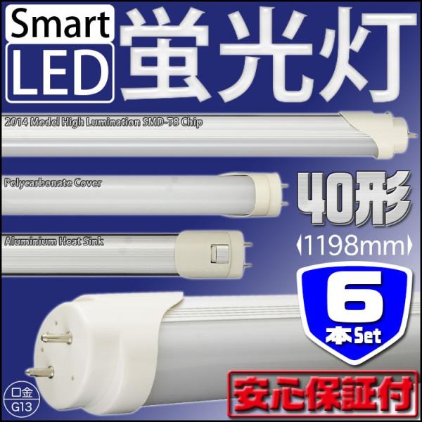 LEDu  40W ^ ` 1200mm 6{Zbg ȃGl VƖ Hsv 1Nۏ LED12USET6